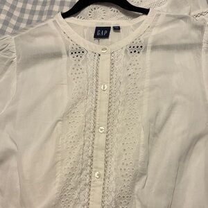 GAP Women's Cream Eyelet Lace Dress